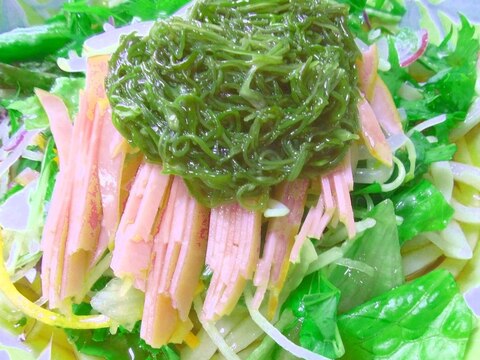 簡単めかぶサラダうどん